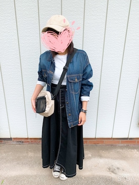 「Honeys（ハニーズ）のアイテム（デニムジャケット）」を使った、saya❥·･さん（レディース・156cm）の秋コーディネート