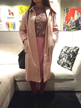 「靴下屋（クツシタヤ）の靴下屋/ 110デニール プレミアムタイツ M～Lサイズ（タイツ/ストッキング）」を使った、心花さん（レディース・154cm）の春コーディネート