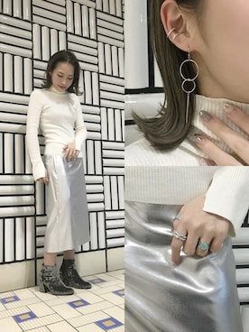 「Jouete（ジュエッテ）のアイテム（リング）」を使った、Jouete_nakamuraさん（レディース・157cm）の冬コーディネート