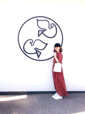 「3coins（3coins）のアイテム（キャップ、ブラック系）」を使った、sayaさん（レディース・160cm）の秋コーディネート