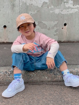 「JIPPON（ジポン）のアイテム」を使った、haruton111さん（キッズ・100cm）の春コーディネート