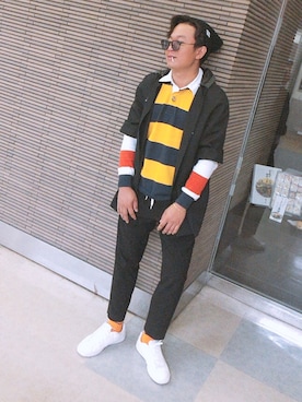 「TOMMY HILFIGER（トミーヒルフィガー）のアイテム（トップス、その他）」を使った、ヴィエットさん（メンズ・168cm）の秋コーディネート