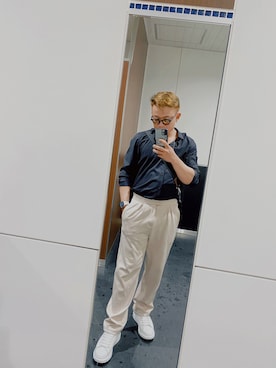 「ZARA（ザラ）のアイテム（シャツ/ブラウス、ブラック系）」を使った、ヴィエットさん（メンズ・168cm）の春コーディネート