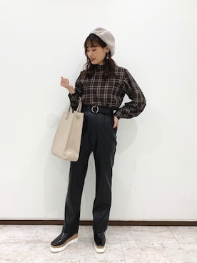「PAGEBOY（ページボーイ）のアイテム（ハンチング/ベレー帽）」を使った、ｙｕｉ．さん（レディース・157cm）の秋コーディネート