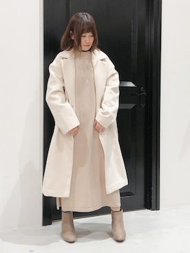 「Te chichi TERRASSE（テチチテラス）のアイテム（チェスターコート）」を使った、miiiyuiさん（レディース・151cm）の秋コーディネート
