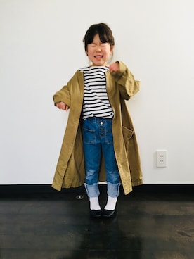 「BIG FIELD（ビッグフィールド）のアイテム（その他アウター）」を使った、Chiaki Yokoyamaさん（キッズ・110cm）の春コーディネート