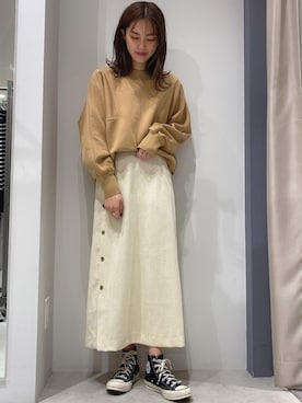 「AMERICAN HOLIC」｜「アイテム（スウェット）」を使った、yuki☺︎さん（レディース・165cm）の冬コーディネート