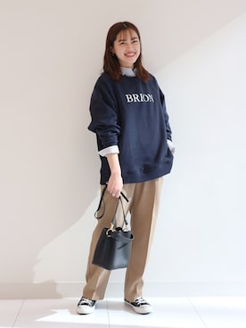 「AMERICAN HOLIC」｜「アイテム（スウェット）」を使った、yuki☺︎さん（レディース・165cm）の冬コーディネート