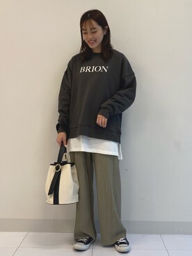 「AMERICAN HOLIC」｜「アイテム（スウェット）」を使った、yuki☺︎さん（レディース・165cm）の冬コーディネート