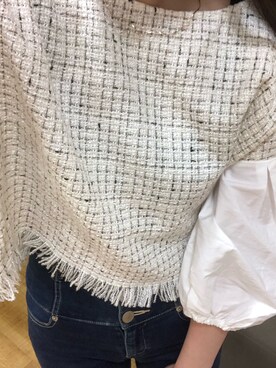 「ZARA（ザラ）のアイテム（シャツ/ブラウス、ホワイト系）」を使った、asukaさん（レディース・160cm）の冬コーディネート