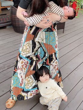 「GRL（グレイル）のアイテム（スカート、ブルー系）」を使った、asukaさん（レディース・160cm）の冬コーディネート