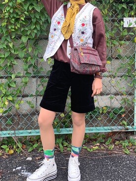「チャイハネ（チャイハネ）のアイテム（レッグウェア）」を使った、かーぼっこんさん（レディース・162cm）の秋コーディネート