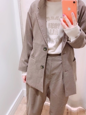 「Samansa Mos2 blue（サマンサモスモスブルー）のアイテム（テーラードジャケット）」を使った、anoさん（レディース・156cm）の秋コーディネート