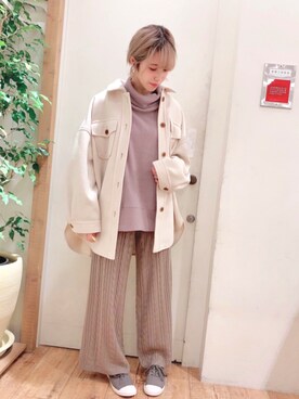 「Samansa Mos2 blue（サマンサモスモスブルー）のアイテム（その他アウター）」を使った、anoさん（レディース・156cm）の冬コーディネート