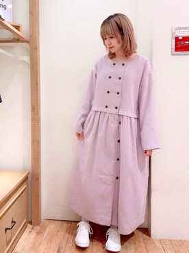 「Samansa Mos2 blue（サマンサモスモスブルー）のアイテム（スニーカー）」を使った、anoさん（レディース・155cm）の冬コーディネート