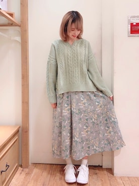 「Samansa Mos2 blue（サマンサモスモスブルー）のアイテム（スニーカー）」を使った、anoさん（レディース・155cm）の冬コーディネート