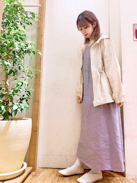 「Samansa Mos2 blue（サマンサモスモスブルー）のアイテム（マウンテンパーカー）」を使った、anoさん（レディース・155cm）の春コーディネート