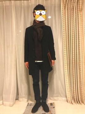「417 EDIFICE（フォーワンセブンエディフィス）のアイテム（ブーツ）」を使った、ぱんでぃーさん（メンズ・174cm）の冬コーディネート