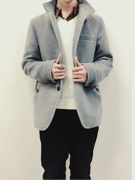 「JUNRED（ジュンレッド）のアイテム（モッズコート）」を使った、ふたばさん（メンズ・163cm）の冬コーディネート