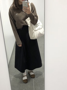 「SCYE BASICS（サイベーシックス）のアイテム（ニット/セーター）」を使った、anriさん（レディース・160cm）の秋コーディネート