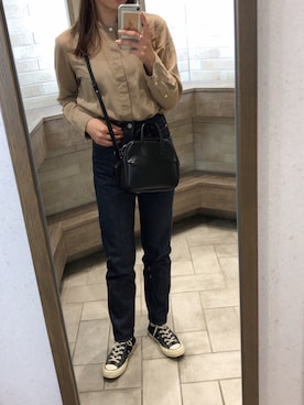 「THE SHINZONE（ザ　シンゾーン）のIVY JEANS（デニムパンツ、ブルー系）」を使った、anriさん（レディース・160cm）の春コーディネート
