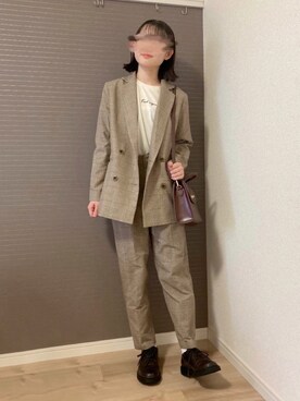「秋のカフェオレコーデ」｜「アイテム（ジャケット/アウター）」を使った、ふさん（レディース・156cm）の秋コーディネート