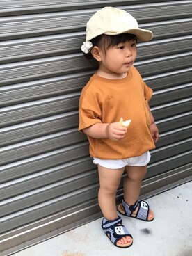 「SM2（エスエムツー）のアイテム（帽子）」を使った、ｏｔｏｐｉさん（キッズ・80cm）の夏コーディネート