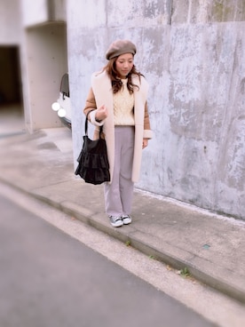 「Another Edition（アナザーエディション）のアイテム（ムートンコート）」を使った、アサミ☆さん（レディース・158cm）の冬コーディネート