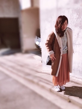 「Another Edition（アナザーエディション）のアイテム（ムートンコート）」を使った、アサミ☆さん（レディース・158cm）の冬コーディネート