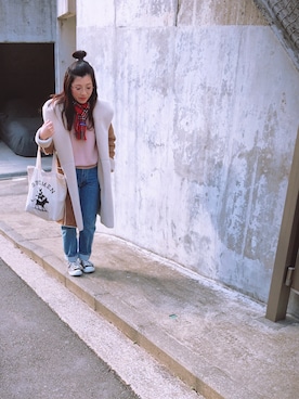 「Another Edition（アナザーエディション）のアイテム（ムートンコート）」を使った、アサミ☆さん（レディース・158cm）の冬コーディネート