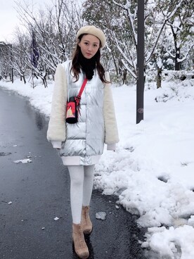 「iT（イット）のアイテム（パンツ）」を使った、王译墨-Mさん（レディース・170cm）の冬コーディネート