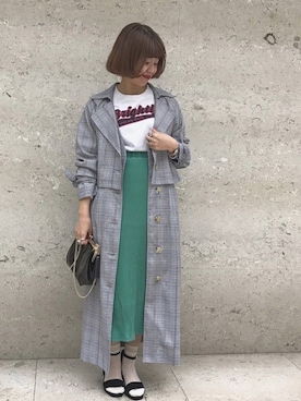 「archives（アルシーヴ）のアイテム（トレンチコート）」を使った、MEGUさん（レディース・157cm）の春コーディネート