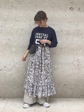 「archives（アルシーヴ）のアイテム（パンツ）」を使った、MEGUさん（レディース・157cm）の春コーディネート