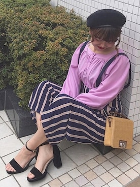 「archives（アルシーヴ）のアイテム（ハンチング/ベレー帽）」を使った、MEGUさん（レディース・157cm）の春コーディネート
