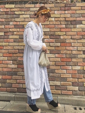 「archives（アルシーヴ）のアイテム（パンツ）」を使った、MEGUさん（レディース・157cm）の春コーディネート