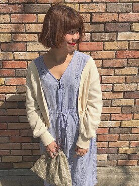 「archives（アルシーヴ）のアイテム（パンツ）」を使った、MEGUさん（レディース・157cm）の春コーディネート