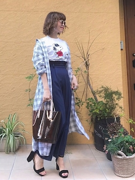 「archives（アルシーヴ）のアイテム（パンツ）」を使った、MEGUさん（レディース・157cm）の春コーディネート