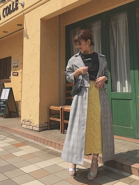 「archives（アルシーヴ）のアイテム（ジャケット/アウター）」を使った、MEGUさん（レディース・157cm）の春コーディネート