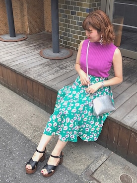 「Another Edition（アナザーエディション）のアイテム（アクセサリー）」を使った、MEGUさん（レディース・157cm）の夏コーディネート
