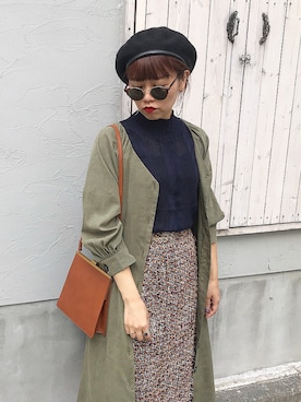 「archives（アルシーヴ）のアイテム（帽子）」を使った、MEGUさん（レディース・157cm）の秋コーディネート