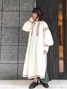 「archives（アルシーヴ）のアイテム（帽子）」を使った、MEGUさん（レディース・157cm）の秋コーディネート