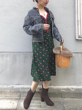 「archives（アルシーヴ）のアイテム（ブーツ）」を使った、MEGUさん（レディース・157cm）の秋コーディネート