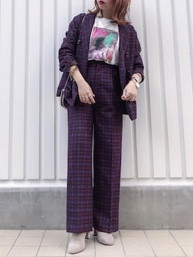 「archives（アルシーヴ）のアイテム（ブーツ）」を使った、MEGUさん（レディース・157cm）の秋コーディネート