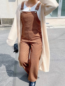 「archives（アルシーヴ）のアイテム（オールインワン・サロペット）」を使った、MEGUさん（レディース・157cm）の秋コーディネート