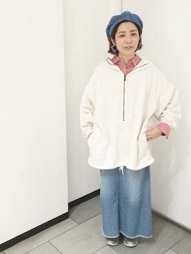 「カオリノモリSTAFF」｜「アイテム（スニーカー）」を使った、おーちゃかさん（レディース・153cm）の冬コーディネート