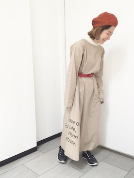「カオリノモリSTAFF」｜「アイテム（スニーカー）」を使った、おーちゃかさん（レディース・153cm）の春コーディネート