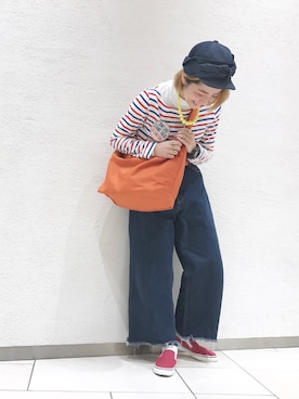 「カオリノモリSTAFF」｜「アイテム（スニーカー）」を使った、おーちゃかさん（レディース・153cm）の春コーディネート