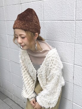 「大ぶりアクセサリー」｜「アイテム（その他）」を使った、おーちゃかさん（レディース・153cm）の秋コーディネート