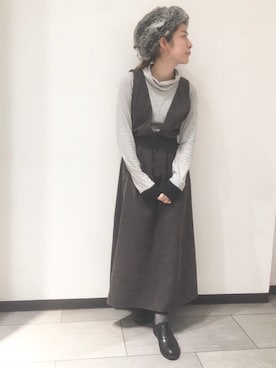 「カオリノモリSTAFF」｜「アイテム（ワンピース）」を使った、おーちゃかさん（レディース・153cm）の秋コーディネート