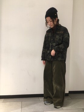 「カオリノモリ」｜「アイテム（その他アウター）」を使った、おーちゃかさん（レディース・153cm）の冬コーディネート